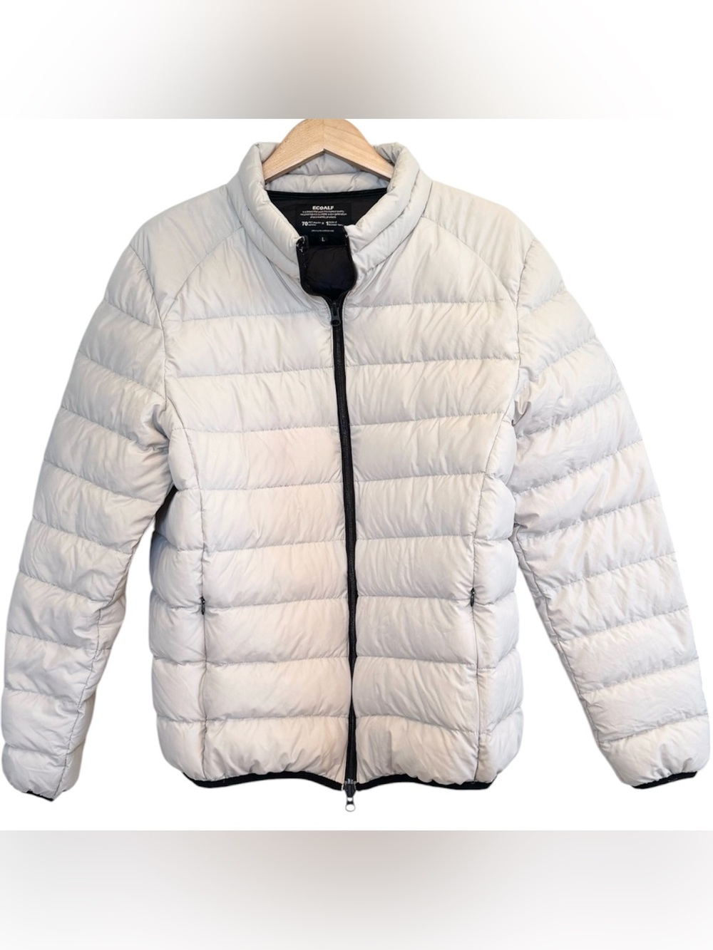 Ecoalf Beretalf Men’s Beige Down Filled Quilted Zip Jacket Size Large